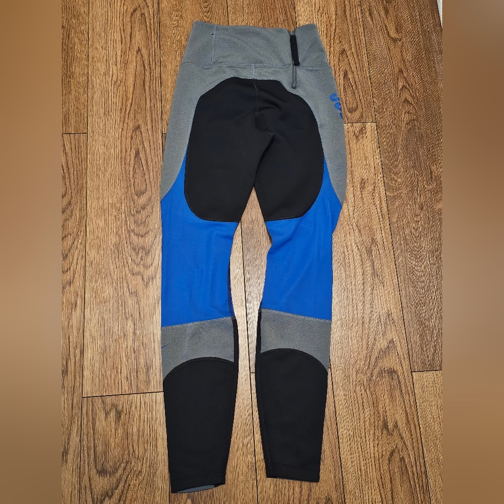 Nike Dri-Fit Hyper‎ Power Speed Running Pants Mesh Knee Sz S Black Blue Athletic - Picture 5 of 9